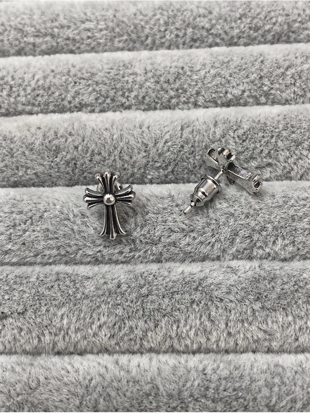 Silver Cross Stud Earrings
